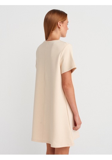 Dilvin 91523 Kısa Kollu Mini Elbise-taş Taş