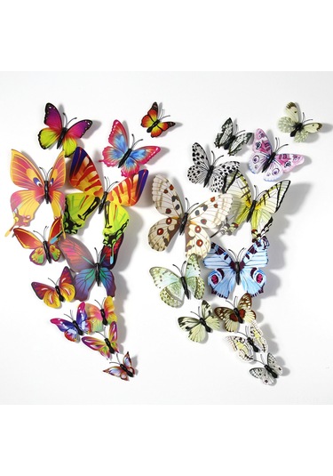 Monyee A5 Sarı 3d Simülasyon Kelebek Duvar Sticker - Ev Dekorasyonu, Çocuk Odası Düzenleme, Pratik Kullanım Çok Renkli