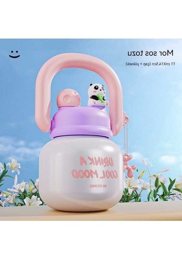 Maoyaya Sevimli Ve Taşın Çiftçiçki Büyük Göbek Termos Fincan Gümüş Renk Gümüş