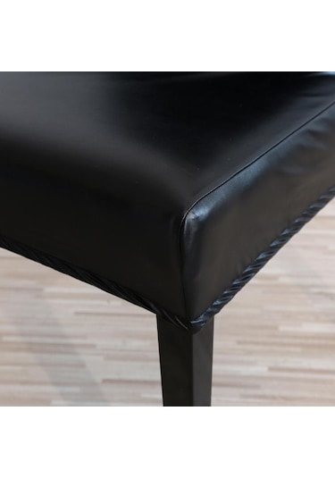 Turuncu Pu Deri Kumaş Düz Renk Sandalye Kapak Su Geçirmez Yemek Koltuğu Sandalye Kapakları Otel Ziyafet Düğün Koltuk Kapakları Sandalye Koruyucu