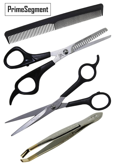 Berber Kuaför Ara Makası + Berber Makası + Cımbız + Tarak