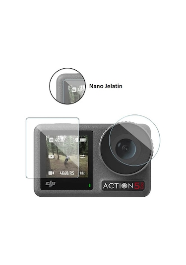 Djı Osmo Action 5 Pro Uyumlu Şeffaf Ekran Koruyucu Nano Jelatin