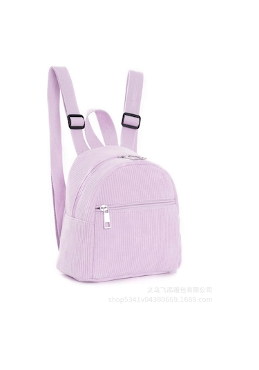 Mini Temiz Çok Renkli Çocuk Sırt Çantası Moda Kadife Küçük Sırt Çantası Omuz Çantası Açık Mor