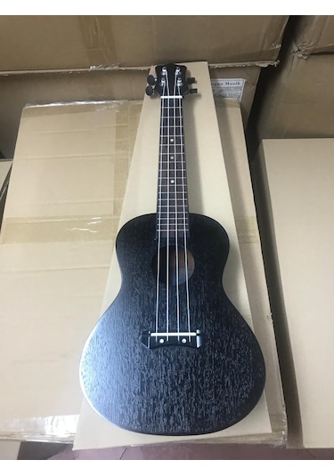 Concert Boy Maun Ağacı Siyah Renk Ukulele Gitar-Kılıflı