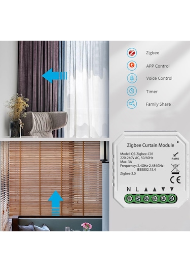 Tuya Zigbee Akıllı Perde Modülü Akıllı Ev Dıy Aracı Ev Ev Çok Fonksiyonlu Alet