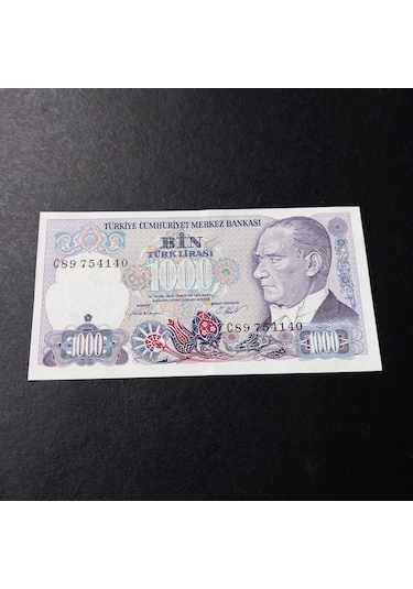 Escoines Koleksiyon 39963676420f8da052 7.emisyon 1.tertip C89serisi 1000türk Lira Ca/çil Kagıt Para