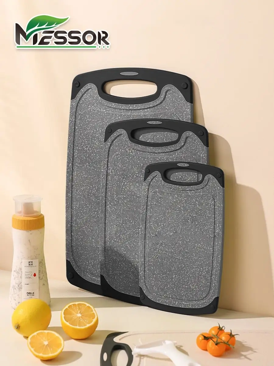 Messor Tuvalette 3 Parça Yaprak Saplı Plastik Kesme Tahtası Standlı 146364873 Siyah