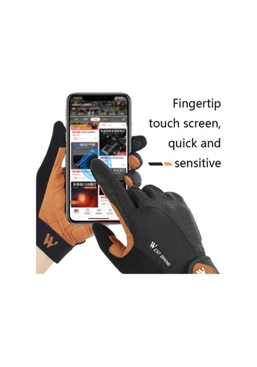 West Bıkıng Yp0211197 Tam Parmak Şok Emici Kaymaz Motosiklet Bisiklet Eldiveni 001