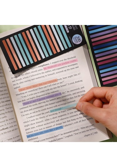 Wezone 300 Adet Işık Renkli Pet Etiketler - Yarı Saydam Yapışkan İşaretleyici, Kitap/doküman Göstergesi, Su Geçirmez, Kolay Kaldırılabilir