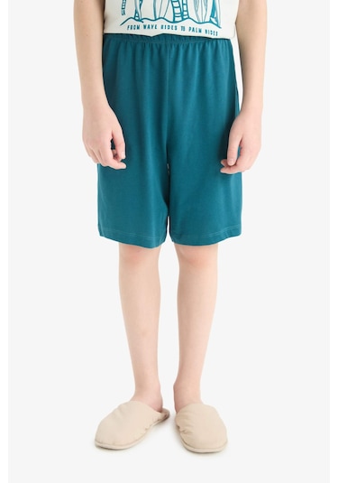 DeFacto Erkek Çocuk Pijama Takımı Kısa Kollu Üst Esnek Belli Şort F1735A825HSBE516