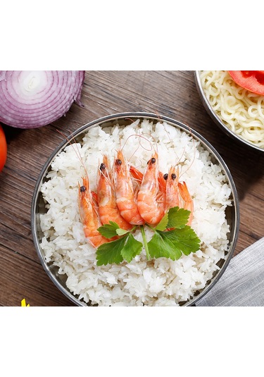 Geeksen 20cm Çocuklar İçin Paslanmaz Çelik Çift Duvarlı Isı Yalıtımlı, Düşmeye Dayanıklı Yemek/kelleci Kasesi - Gümüş Rengi