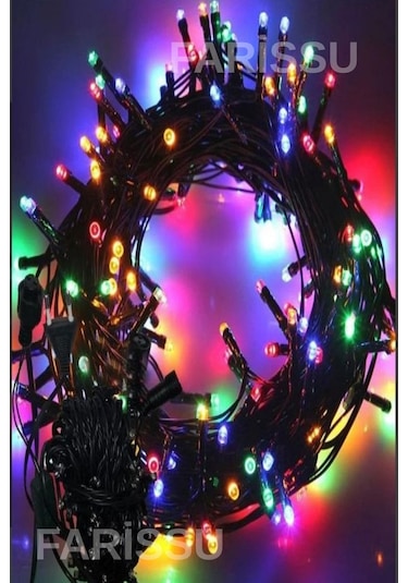 100 Led'li Renkli Dekoratif Işık Kırmızı, Yeşil, Sarı, Mavi 8 Modlu Yılbaşı Ve Süsleme Işığı 5 Metre Renkli