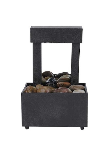 Pazly Usb Led Masaüstü Su Çeşmesi, Taş Dekorlu, Zen Ambiyans, Ofis & Ev Dekoru, Sakin Su Sesleri