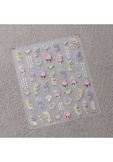 1 Adet 5d Japon Pembe Petal Kabartmalı Nail Art Etiketler Zarif Retro Çiçek Kendinden Yapışkanlı Transfer Tırnak Süslemeleri Çıkartmaları Dıy Deve Renk