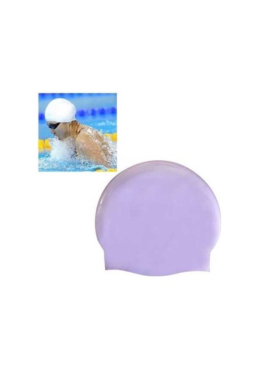 Dm Parlak Dikişsiz Saf Silikon Yüksek Esneklik Profesyonel Yüzme Bone Mor Mor