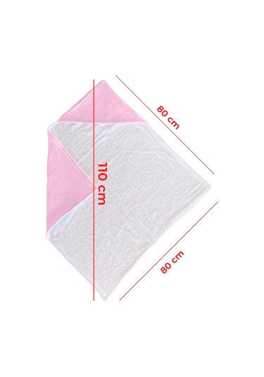 %100pamuk Kapşonlu Bebek Çocuk Banyo Havlusu Çift Yönlü P-beyaz