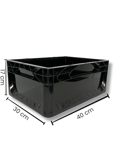 Alpbx 1.kalite Siyah Plastik Kasa 40x30x17 Cm - 17 Litre Kutu