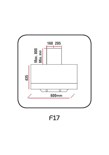 White Daisy Mod F17 Duvar Tipi 60 CM Davlumbaz Siyah