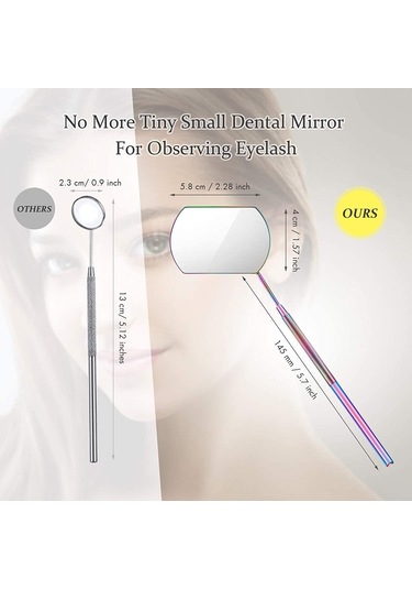 Cbtx Dikdörtgen Kirpik Uzatma El Makyaj Aynası Titanyum Siyah 3'lü