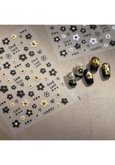 Flybuy 5d Japon Tarzı Vintage Çiçekli Tırnak Sanatı Boncuklu İnci Ta311jz