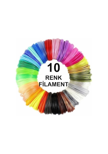 3D Kalem Yazıcı için 10 renk 20 metre (10 x 2 metre) PLA Filament