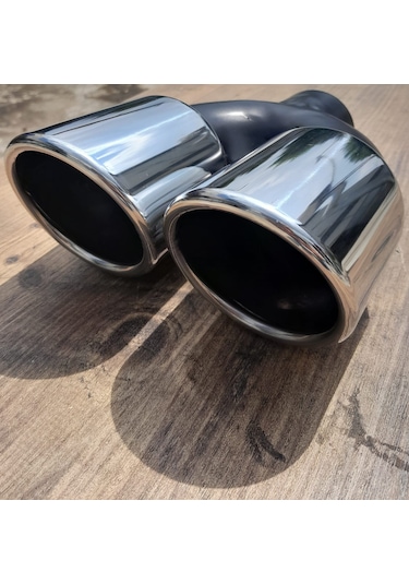 90 LIK ÇİFTLİ KROM ÖNÜ KESİK EŞİT EGZOZ UCU