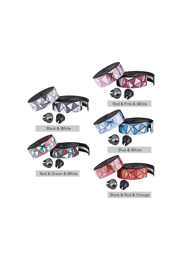 Reedark Yol Bisikletleri İçin Eva Köpük Dikişli Anti-sapma Vuruş Emici Renkli Direk Bandı Siyah-beyaz