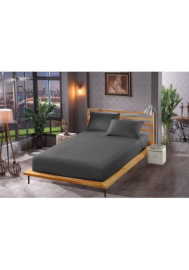 Lastikli Çarşaf Ve Yastık Kılıfı Tek Kişilik / Antrasit