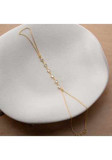 Vaoov 925 Ayar Gümüş Sıra Taşlı Şahmeran Bileklik Gold