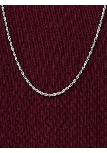 925 Ayar Gümüş Halat Model Burgulu Zincir Kolye 2,5 Mm