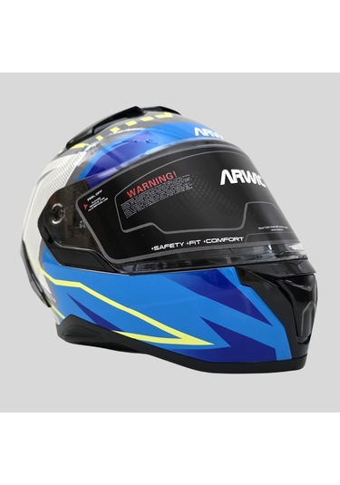 Arwic Pro Model Kapalı Full Face Motosiklet Kaskı Ar939 Mavi