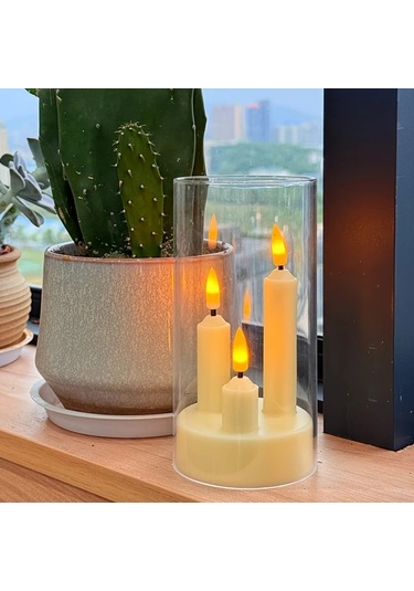 Meridiangoods 2'li Led Dekoratif Işıklar, Titreşen Sıcak Işık Efekti, Pilli Dekoratif Lamba Diğer