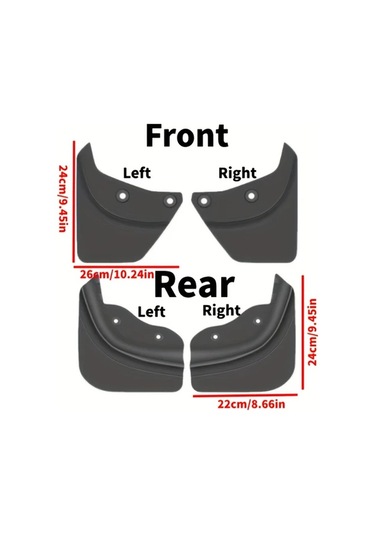 Elmpaly 2025 Tesla Model Y 4 Parça Tam Set Siyah Ağır Hizmet Çamurluk Koruyucu Kolay Montaj