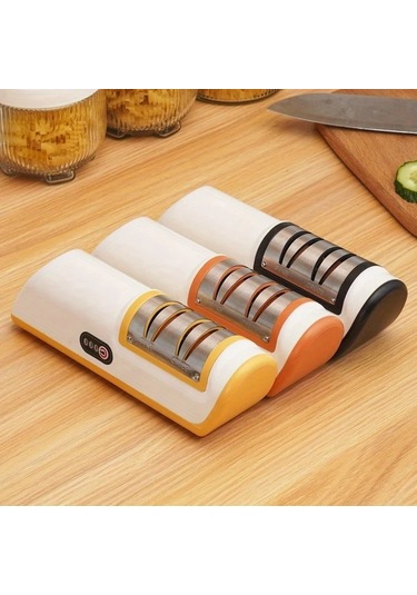 Xuweiwei Profesyonel Usb Siyah Elektrikli Bıçak Bileyici 20 Derece Düz Kenar 3 Aşamalı Bileme Şefler Ve Ev Kullanımı İçin Kompakt Mutfak Aracı