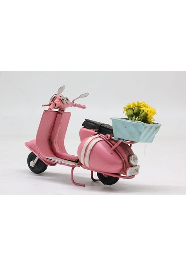Çiçekli Dekoratif Metal Scooter