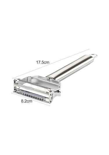 Monyee Çift Fonksiyonlu 430 Çelik Zeytin Slicer - Hızlı Sebze Meyve Soyucu Ve Julienne Dilimleyici, Kolay Kullanım, Keskin Bıçak Gümüş