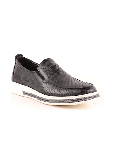 Lbr H1046 Erkek Deri Casual Ayakkabı Lacivert Siyah