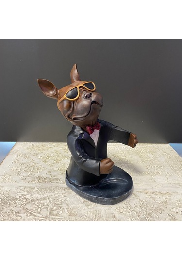 Buldog Köpek Şaraplık Şişe Tutucu