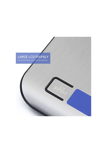 Kosona Gümüş Pembe 5kg/1g Pilli Mutfak Çelik Dijital Terazi - Hassas Ölçüm, 6 Birim, Otomatik Kapatma, Mini Tahta Terazi Diğer