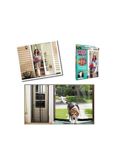 Büro Ev Ofis Yazlık İçin 90x210cm Siyah Mıknatıslı Sistem Kapı Tülü Sinekliği