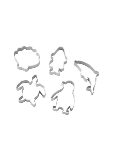 5 Parça Oyun Hamuru Kalıbı Meridyendukkan Alüminyum Renk Hayvanlar Şekiller