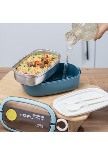 Posima 3114-1 Stainless Steel Vakumlu Lunch Box Sefer Tası  Mavi