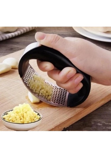 Zhlhome Ergonomik Tutma Saplı Çelik Sarımsak Ezici Siyah