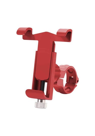 Bisiklet İçin 360 Derece Dönebilen Alüminyum Alaşımlı Telefon Braketi, 50-100mm Cihaz İçin Uygun Kırmızı Kırmızı