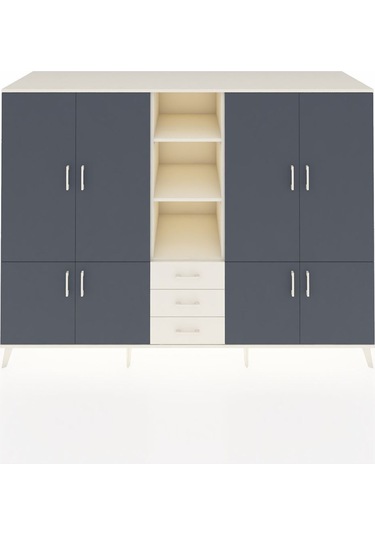 Kronos Dolap 11 Raflı 3 Çekmeceli 8 Kapaklı 220x59x163 Aytaşı-ant Aytaşı-antrasit/aytaşı