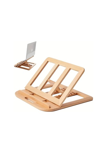 Willowhaven Ahşap Renk Katlanır A Tipi Dizüstü Bilgisayar Standı Soğutucu Sistem Ergonomik