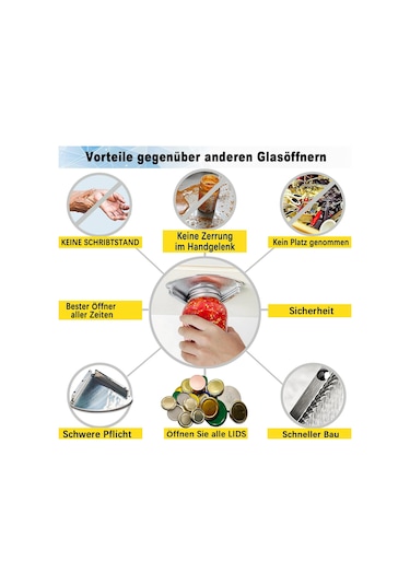 Lemestar Paslanmaz Çelik Tabanlı Açıcı: Kavanoz Ve Şişe Kapakları Açmak İçin Tavan Altı Montajlı Araç Gümüş