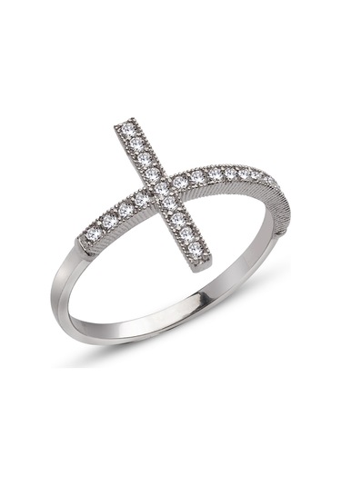 Kuyumcudukkani Haç Yüzük-10213-w-w Beyaz