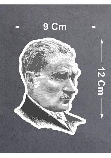 Atatürk Mustafa Kemal Atatürk Sticker - Araba Oto Motosiklet Karavan Laptop Sticker - 00618 12x9 Cm