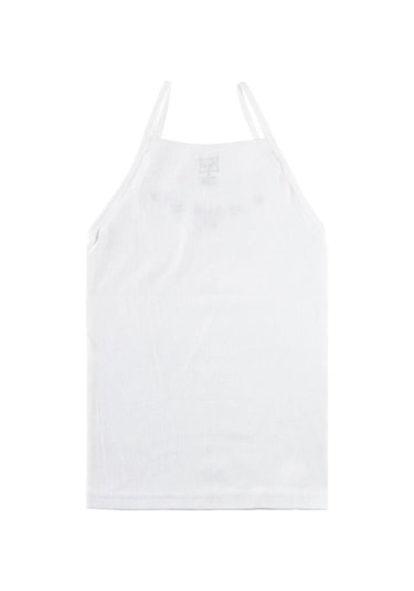 Tutku İç Giyim İp Askılı İşlemeli Kız Çocuk Atlet 6'lı - Beyaz